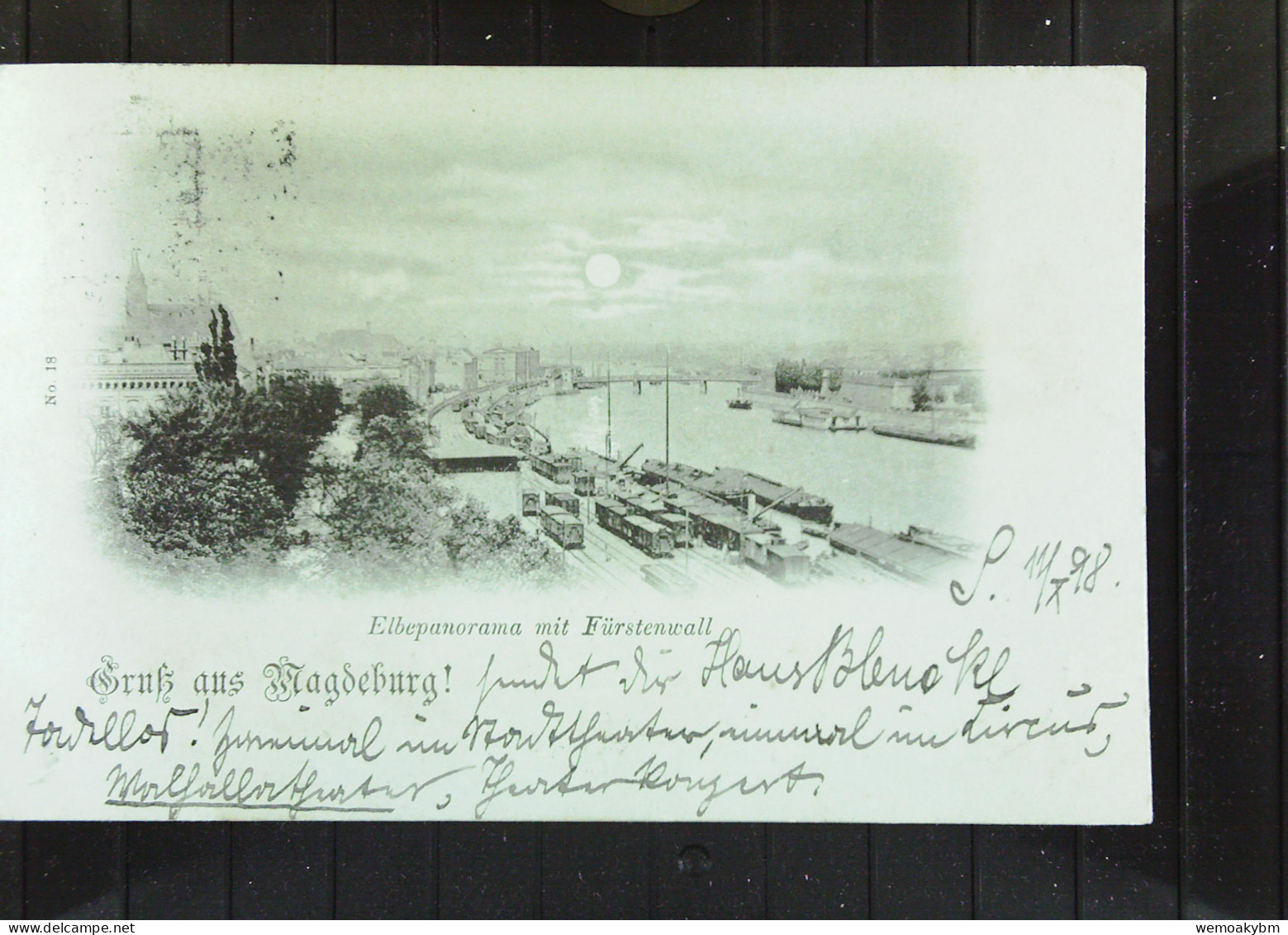 AK "Gruß Aus..." MAGDEBURG MitElbepanorama Und Fürstenwald Vom 12.10.1898 Mit 5 Pf Ziffer Knr: 46 Nach Wernigerode - Saluti Da.../ Gruss Aus...