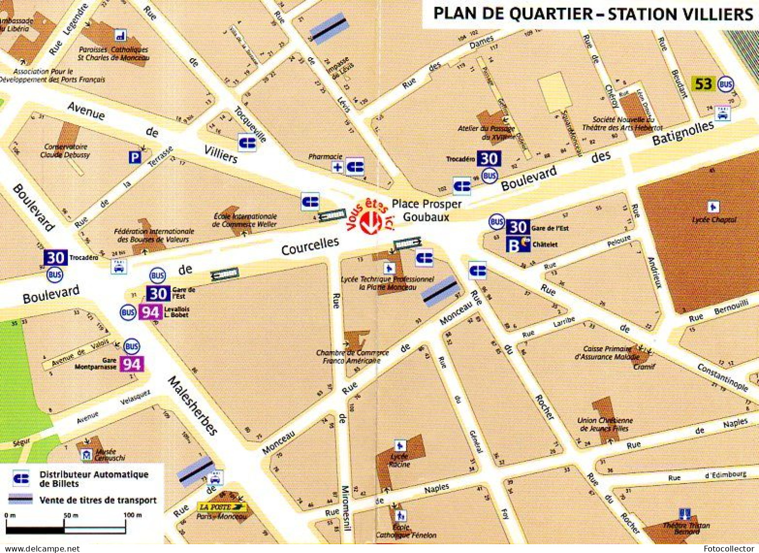 Paris 17 : Plan Du Métro + Plan Quartier Station Villiers 2011 - Europe