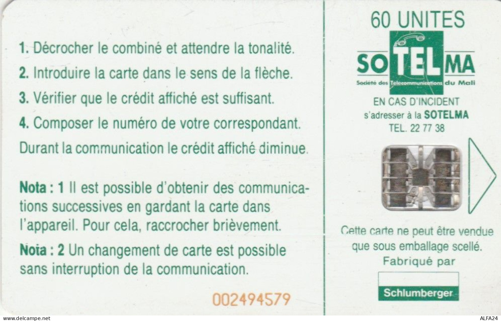 PHONE CARD MALI (E47.18.4 - Mali