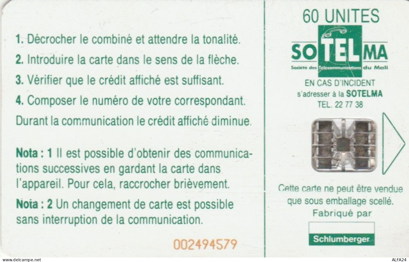 PHONE CARD MALI (E47.18.4 - Malí