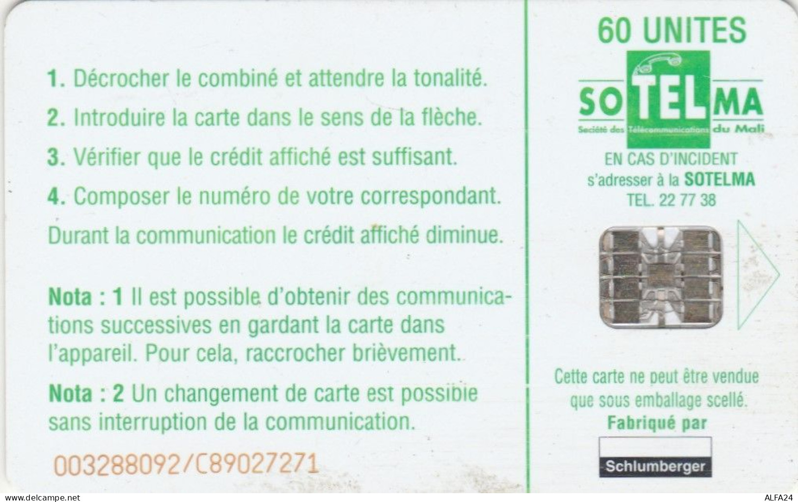 PHONE CARD MALI (E47.18.1 - Malí