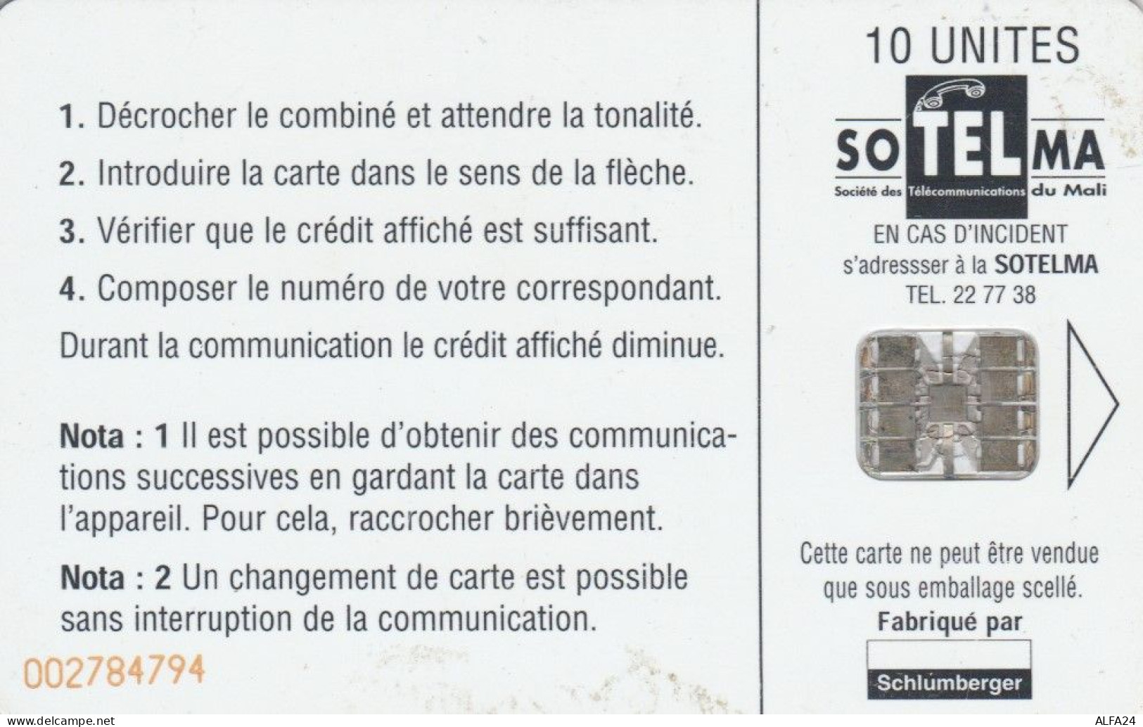 PHONE CARD MALI (E47.16.4 - Mali