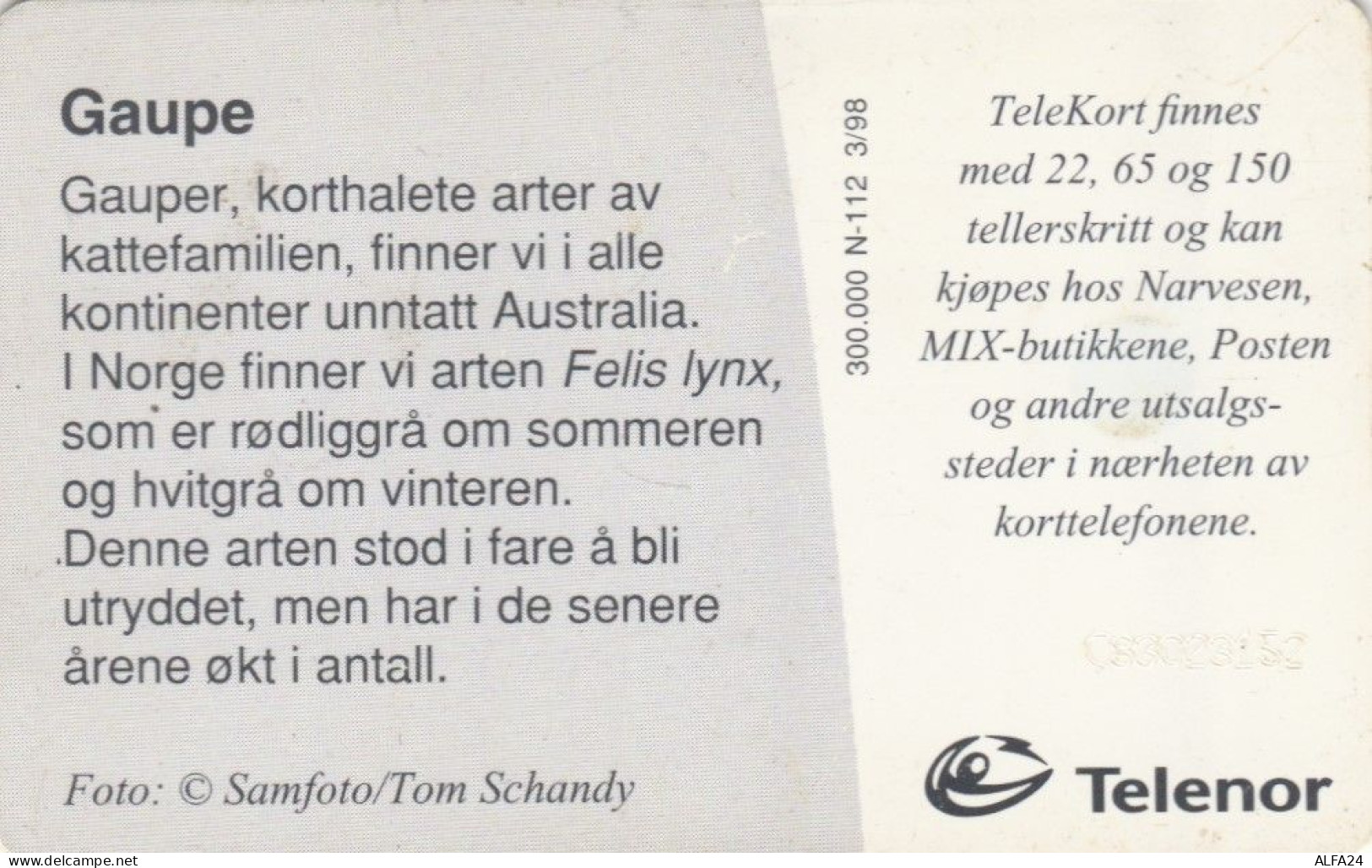 PHONE CARD NORVEGIA (E46.15.7 - Norvège