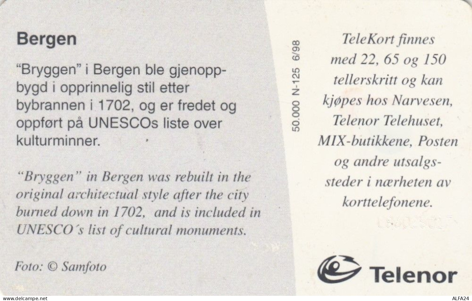 PHONE CARD NORVEGIA (E46.12.1 - Norwegen