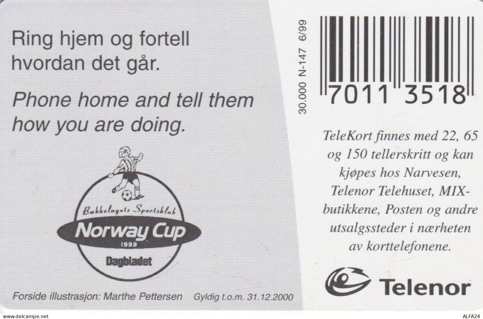 PHONE CARD NORVEGIA (E46.10.1 - Norwegen