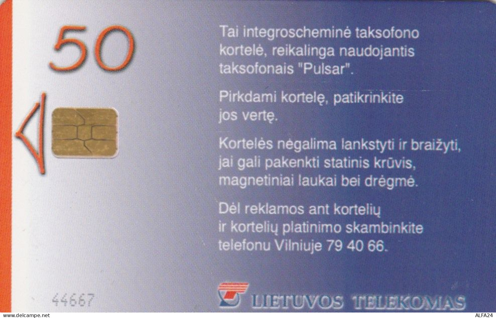 PHONE CARD LITUANIA (E43.62.4 - Lithuania