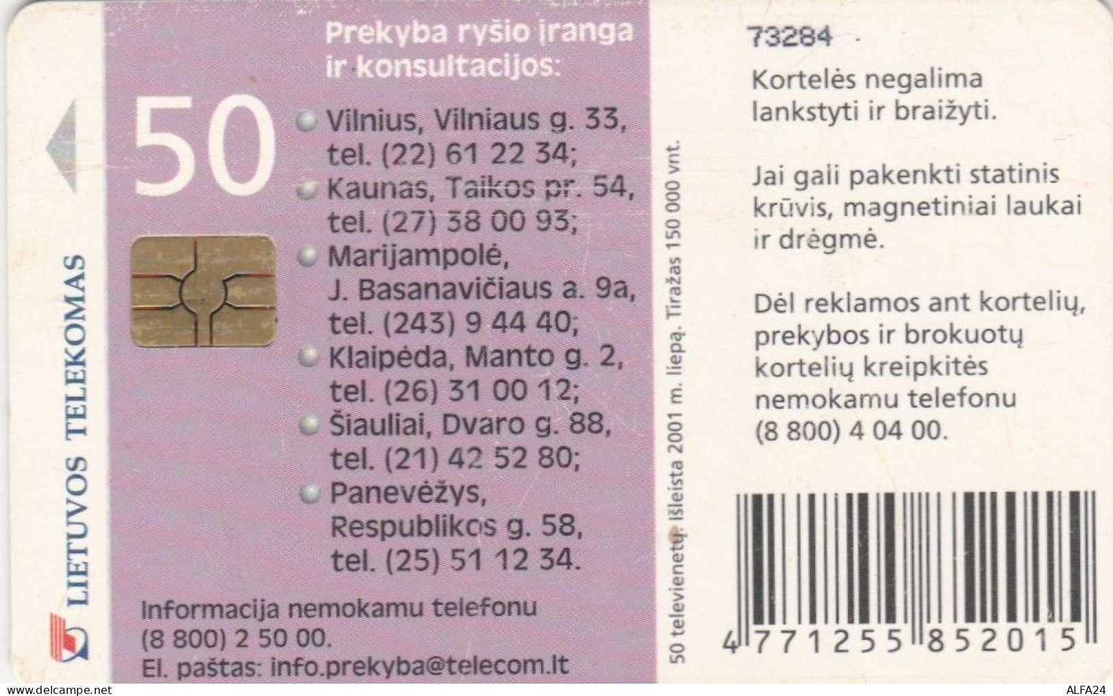PHONE CARD LITUANIA (E43.55.6 - Litouwen