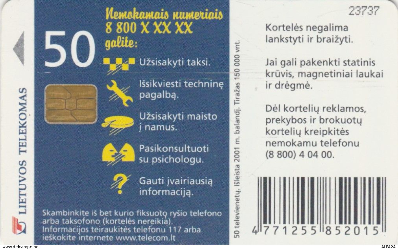 PHONE CARD LITUANIA (E43.43.7 - Litauen