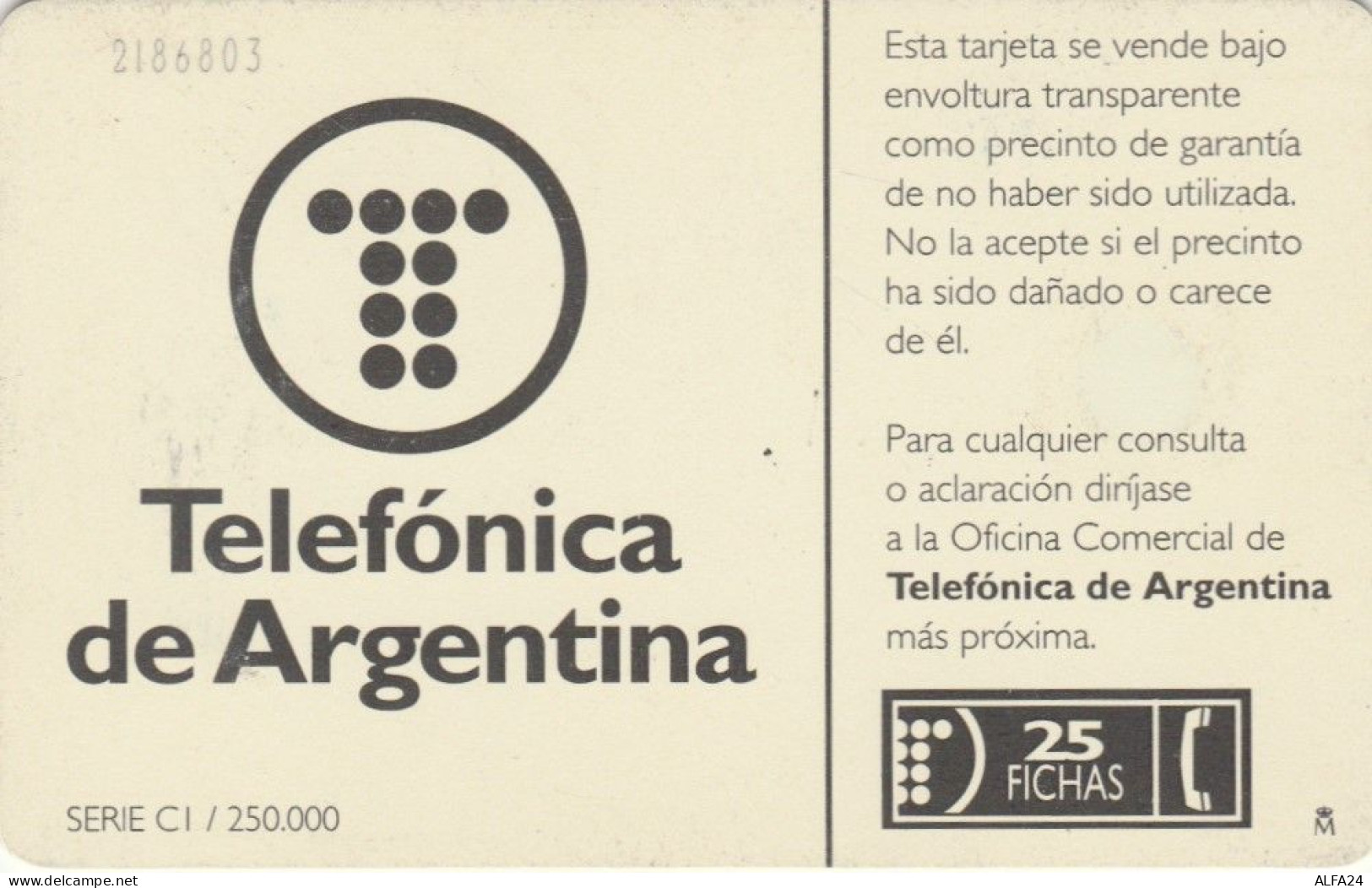 PHONE CARD ARGENTINA (E44.5.8 - Argentine