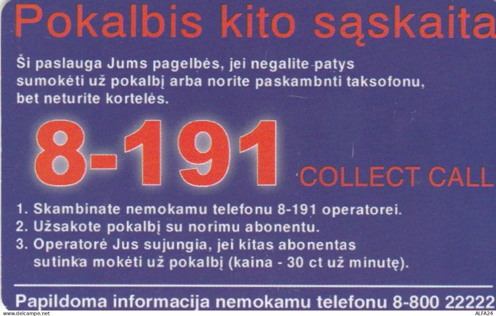 PHONE CARD LITUANIA (E43.39.1 - Litouwen