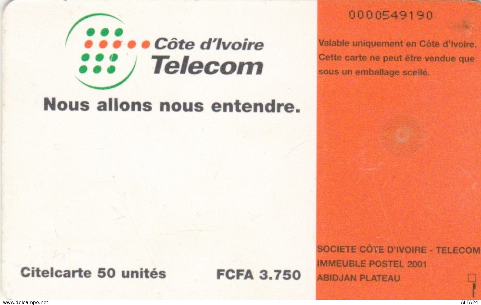 PHONE CARD COSTA D'AVORIO (E53.3.6 - Côte D'Ivoire