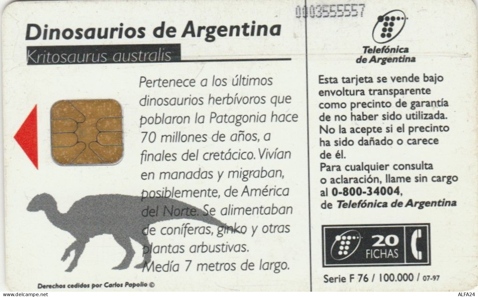 PHONE CARD ARGENTINA (E51.29.1 - Argentinië