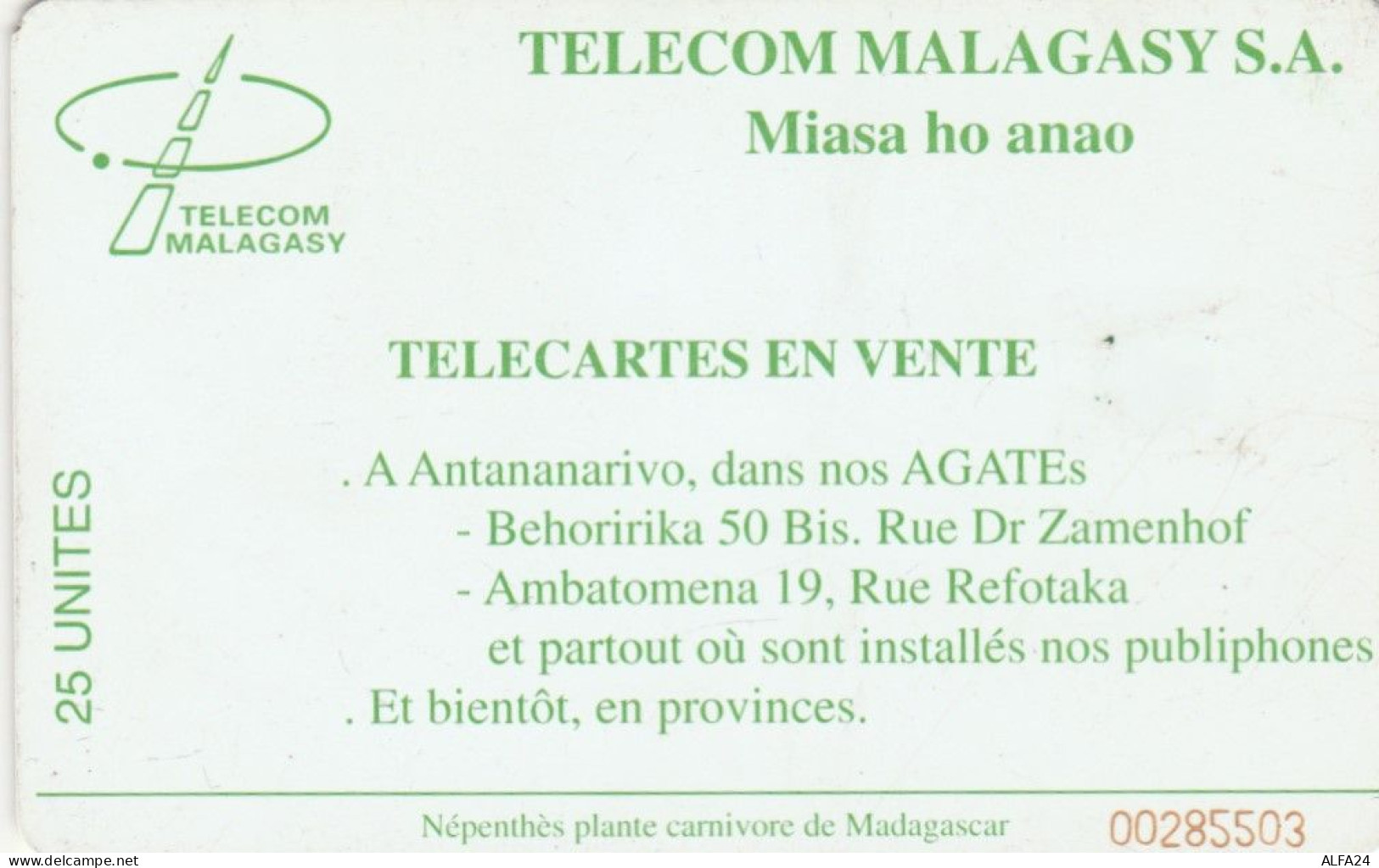 PHONE CARD MADAGASCAR (E51.7.2 - Madagascar