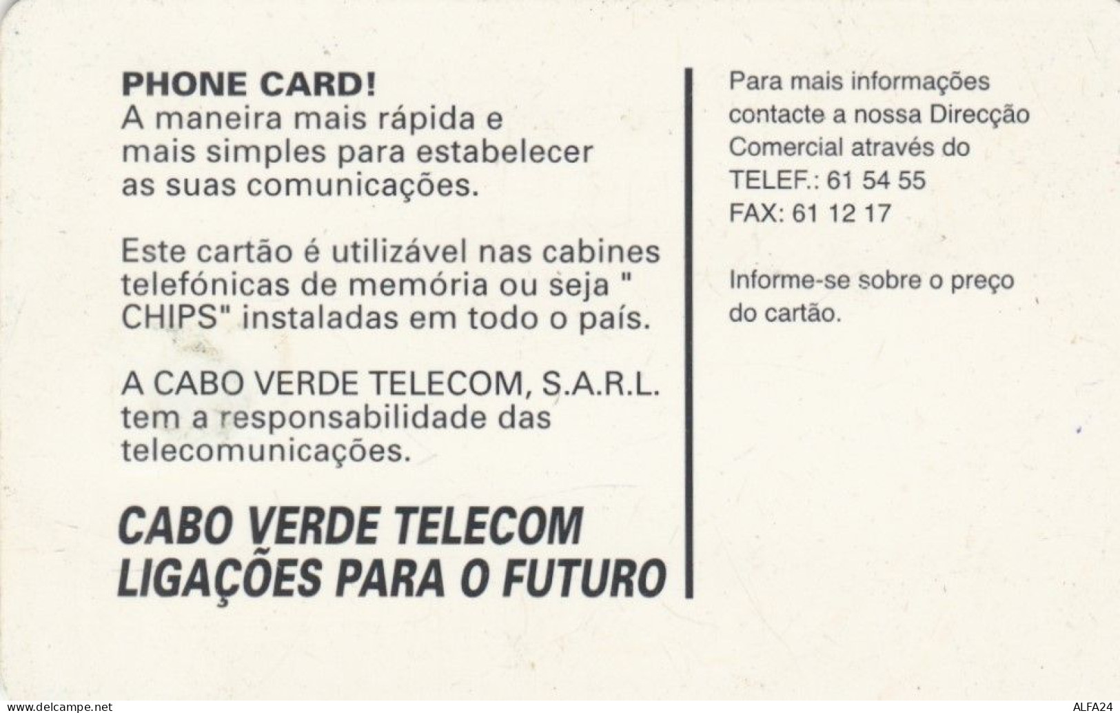 PHONE CARD CABO VERDE (E51.8.1 - Kaapverdische Eilanden