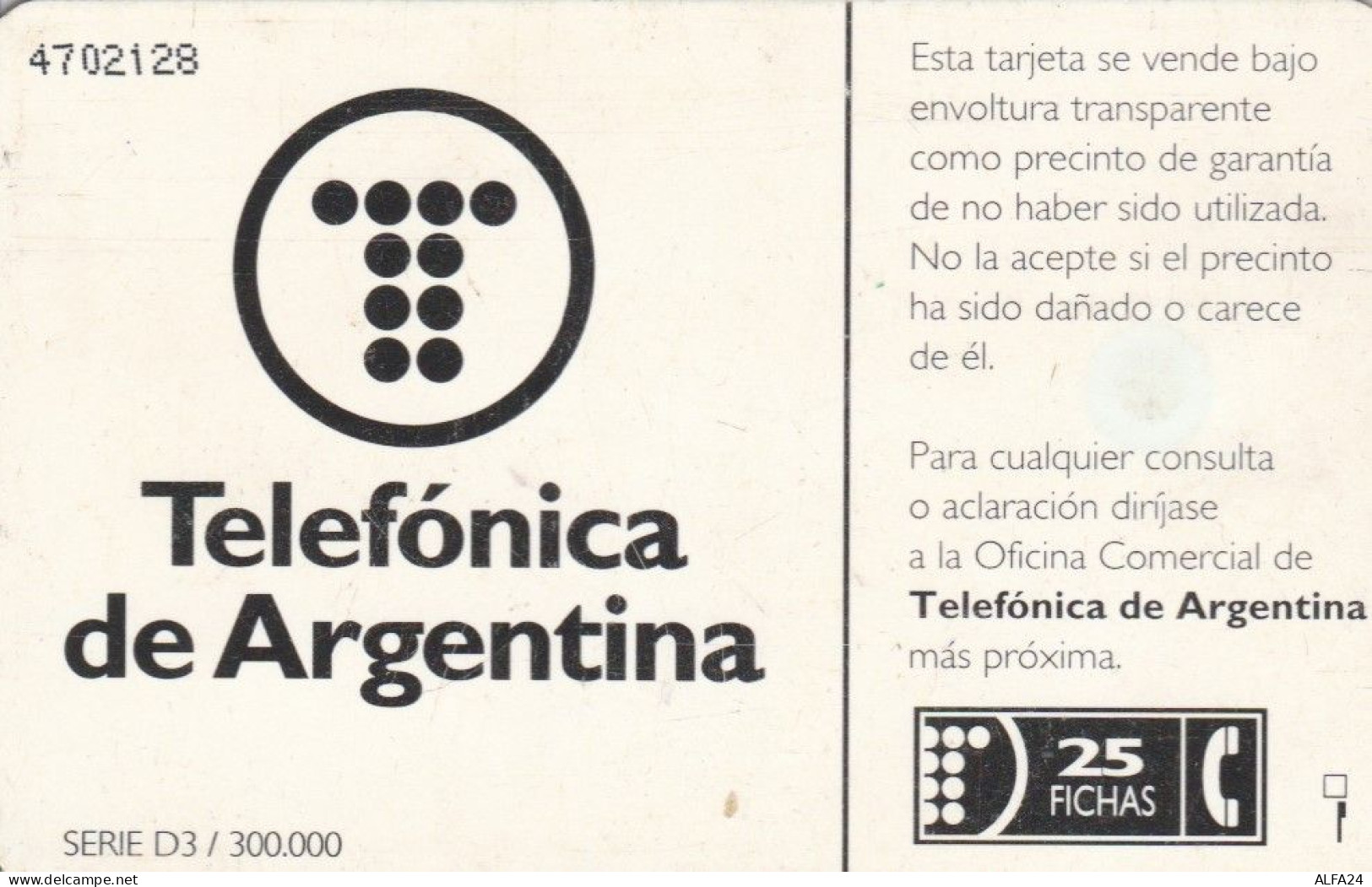 PHONE CARD ARGENTINA (E51.8.2 - Argentinië