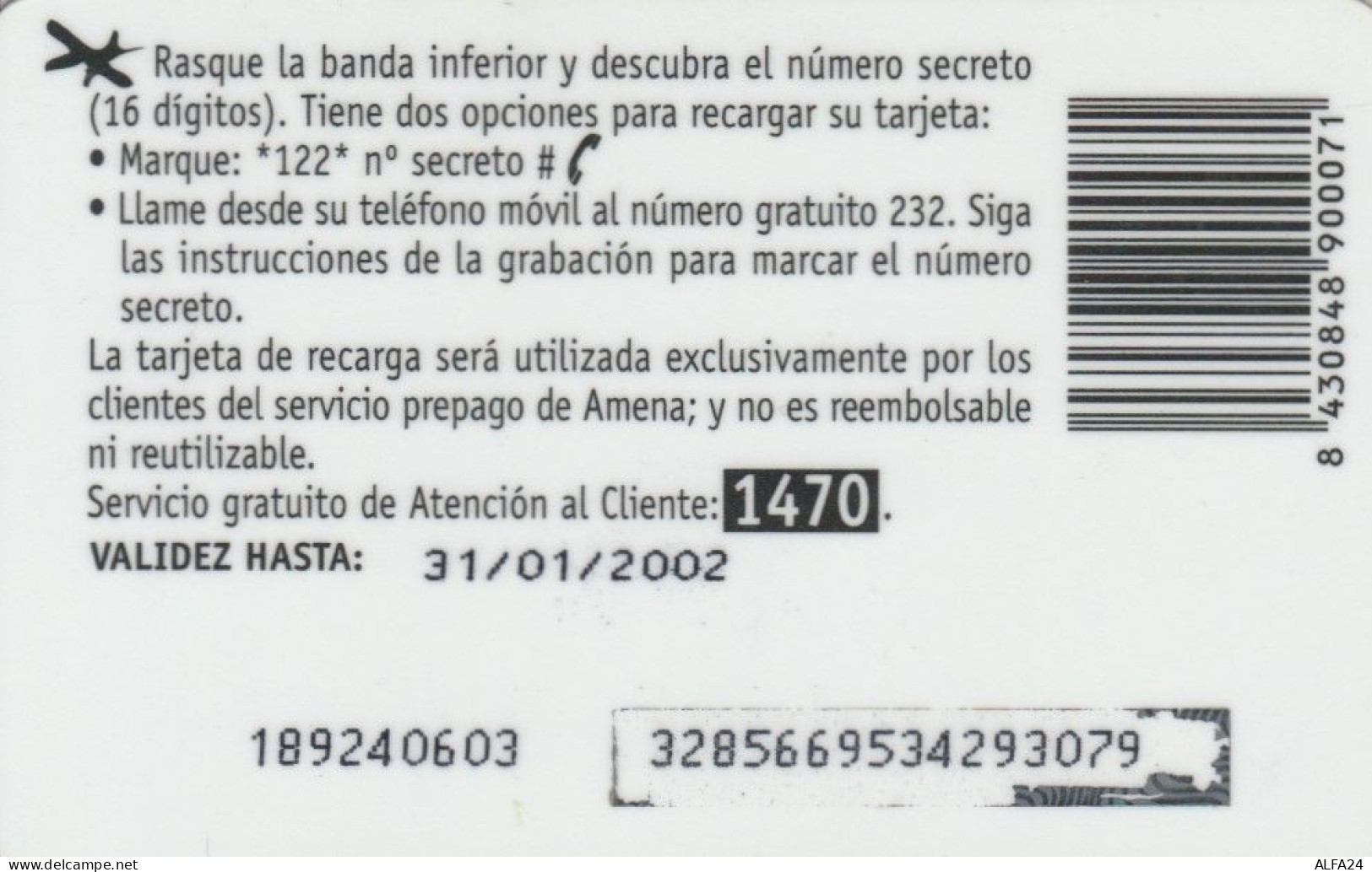 PREPAID PHONE CARD SPAGNA (E47.27.8 - Werbekarten