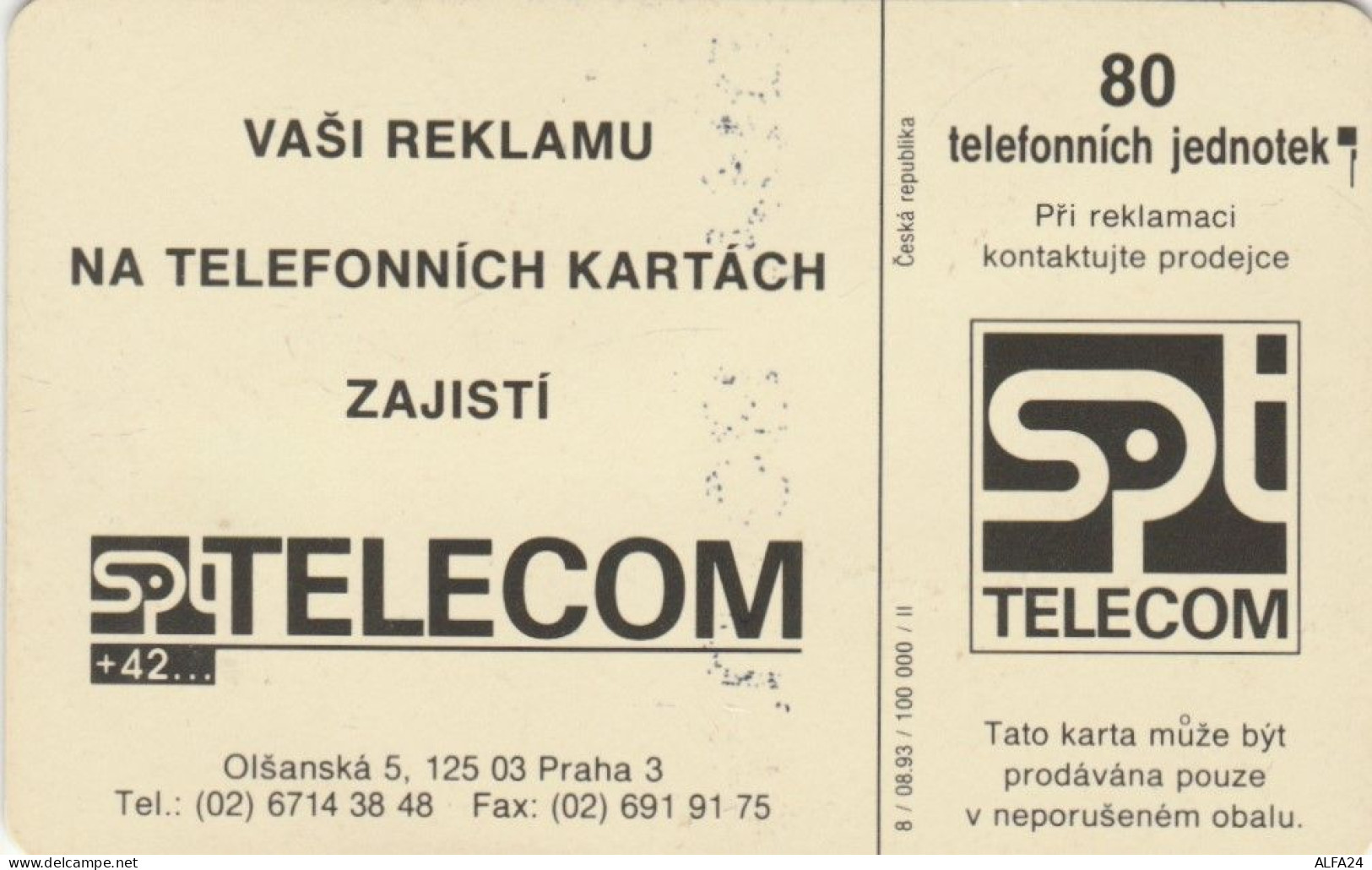 PHONE CARD REPUBBLICA CECA (J.38.8 - Tchéquie