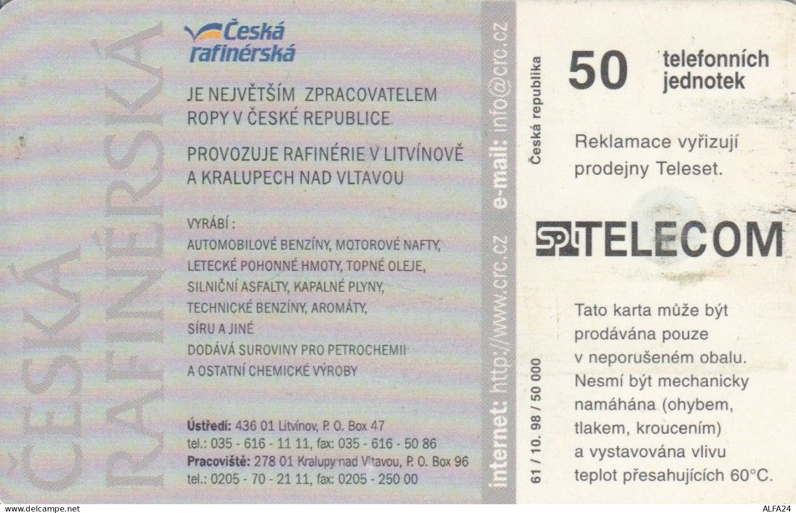 PHONE CARD REPUBBLICA CECA (J.34.3 - Czech Republic