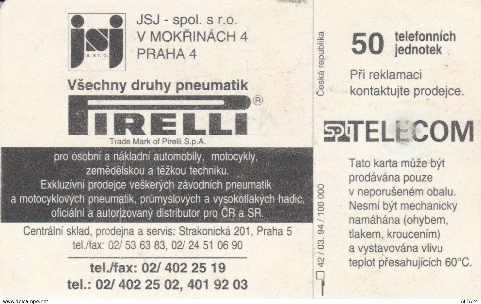 PHONE CARD REPUBBLICA CECA (J.26.3 - Czech Republic