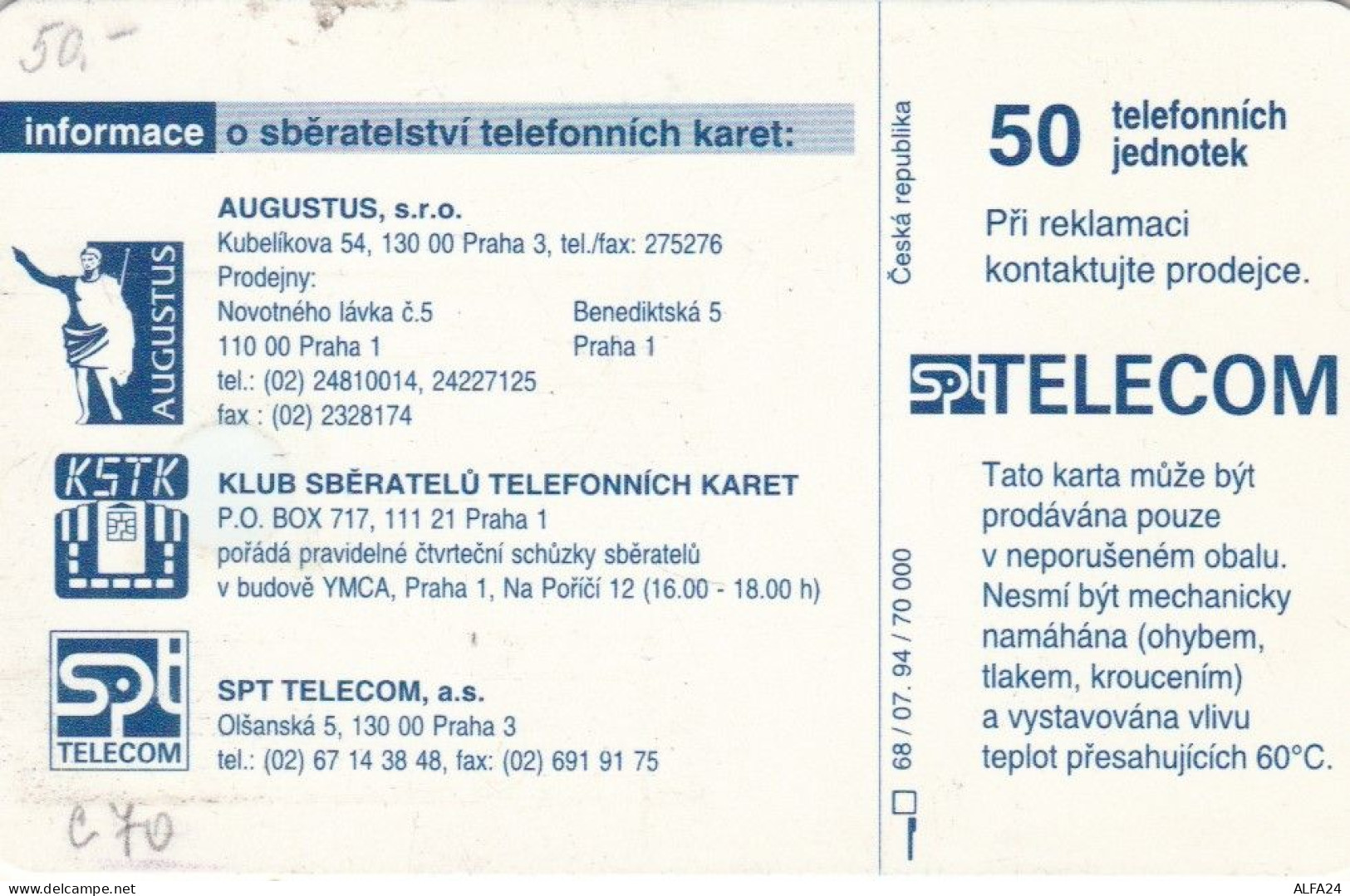 PHONE CARD REPUBBLICA CECA (J.23.6 - Czech Republic