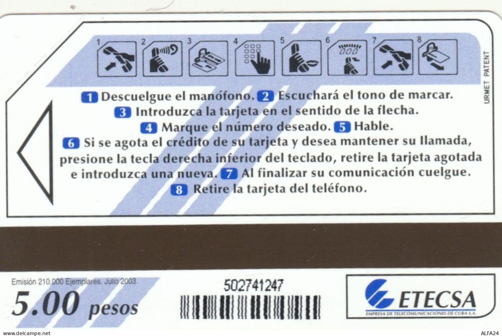 PHONE CARD CUBA URMET NEW (E54.13.3 - Kuba