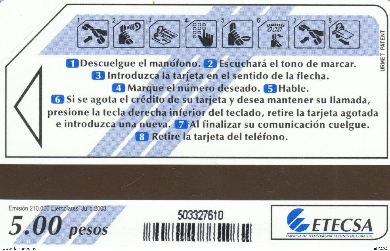 PHONE CARD CUBA URMET NEW (E54.13.5 - Cuba