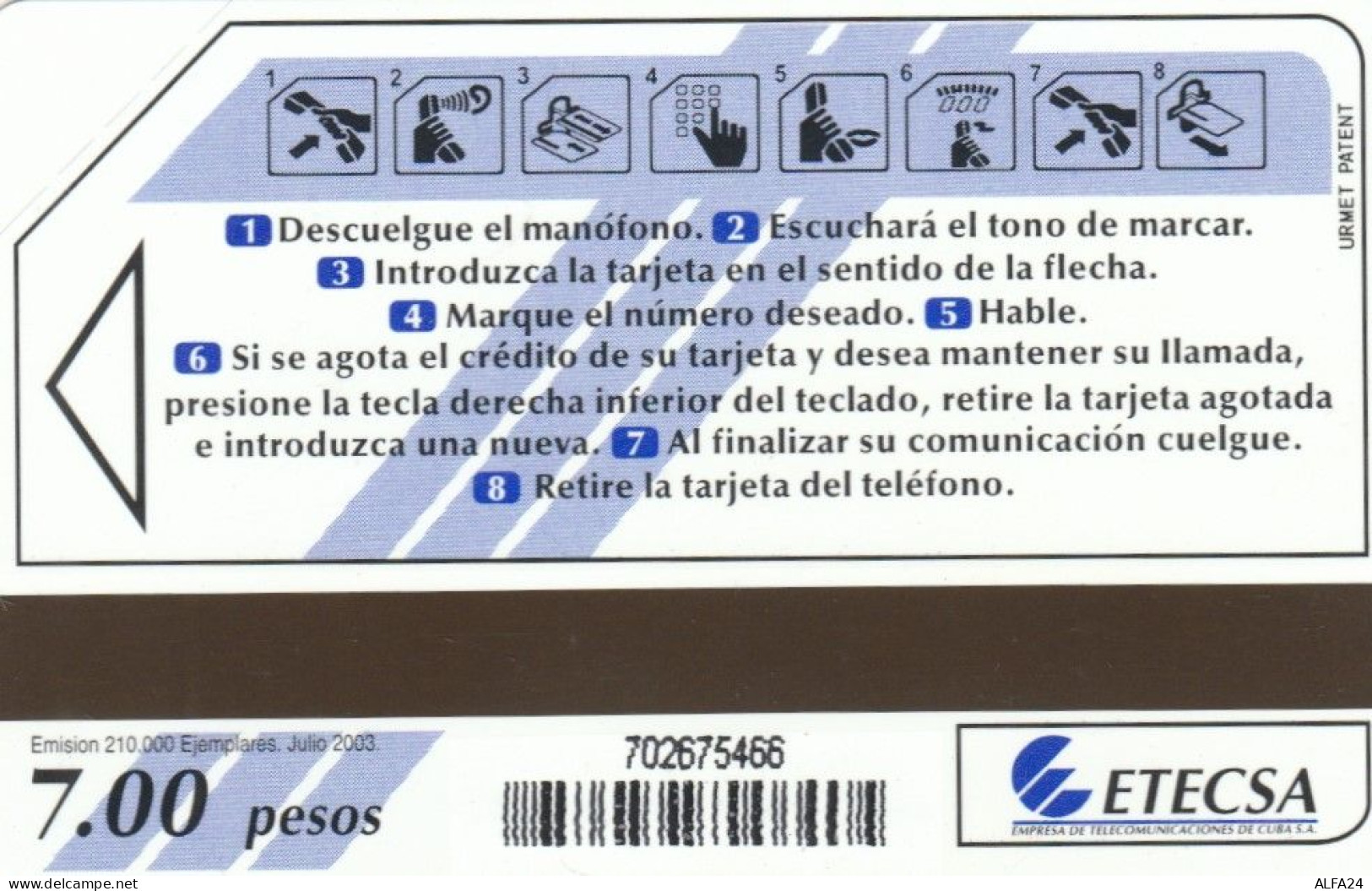 PHONE CARD CUBA URMET NEW (E54.12.2 - Cuba