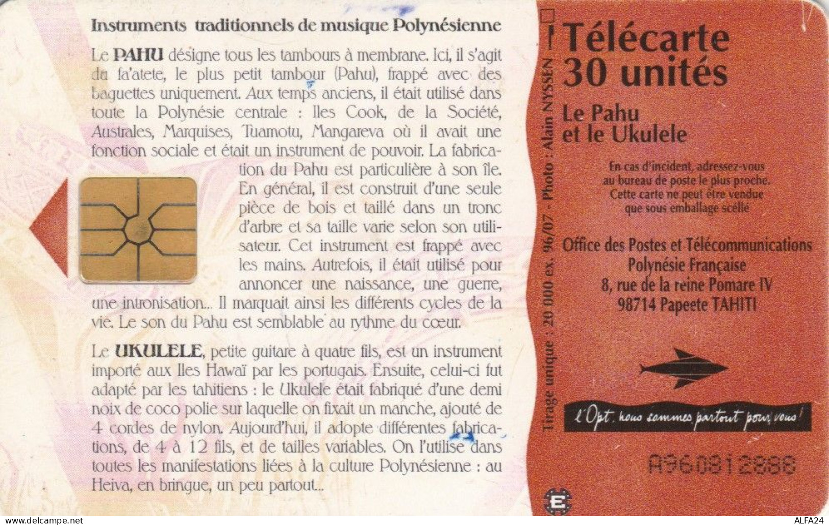 PHONE CARD POLINESIA FRANCESE (E54.9.7 - Polynésie Française