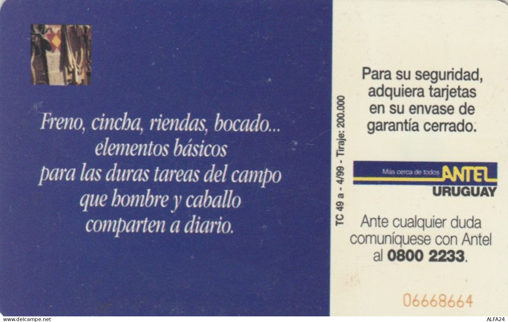 PHONE CARD URUGUAY (E53.52.6 - Uruguay