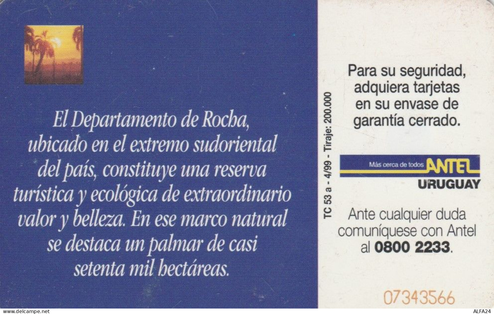 PHONE CARD URUGUAY (E53.52.7 - Uruguay