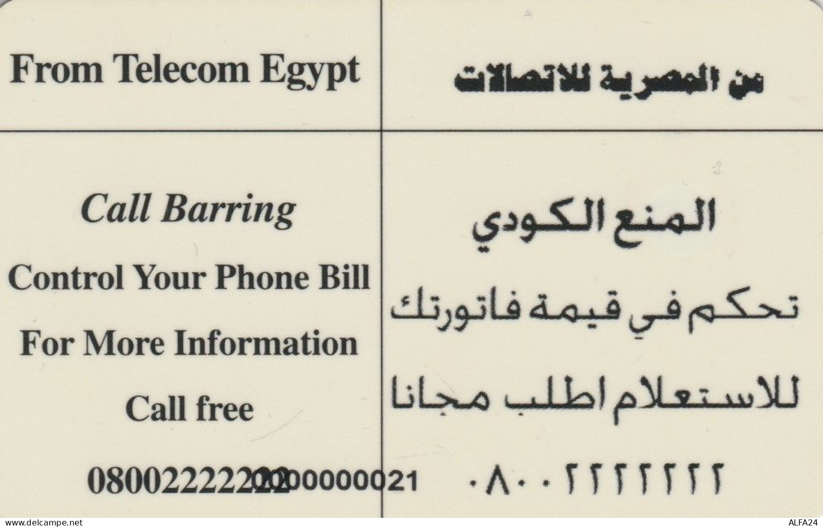 PHONE CARD EGITTO (E54.3.1 - Egipto