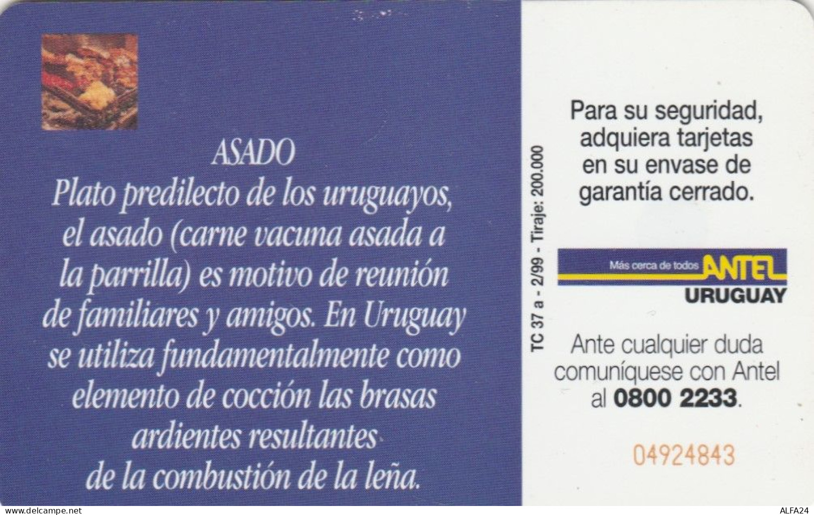PHONE CARD URUGUAY (E53.52.8 - Uruguay