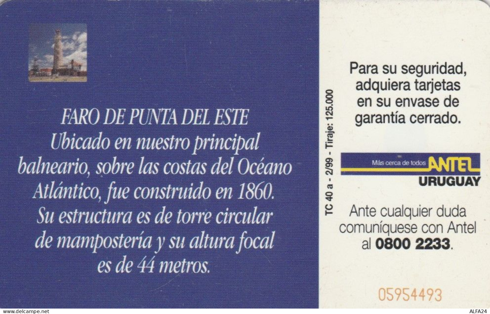 PHONE CARD URUGUAY (E53.51.3 - Uruguay