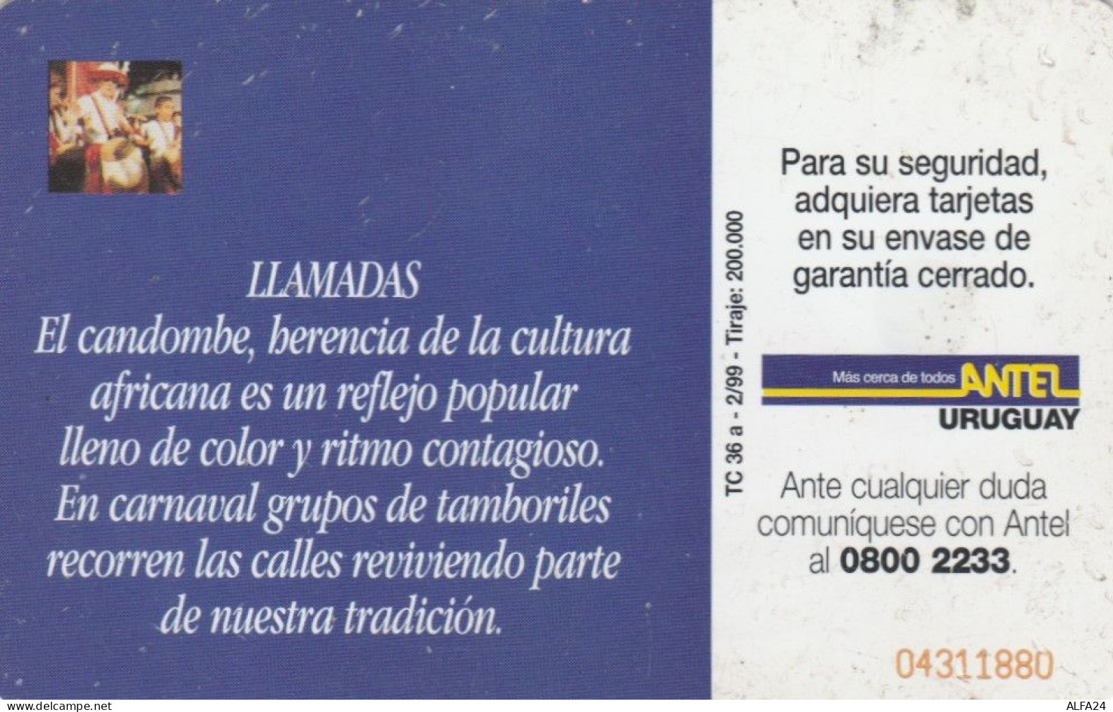 PHONE CARD URUGUAY (E53.51.4 - Uruguay