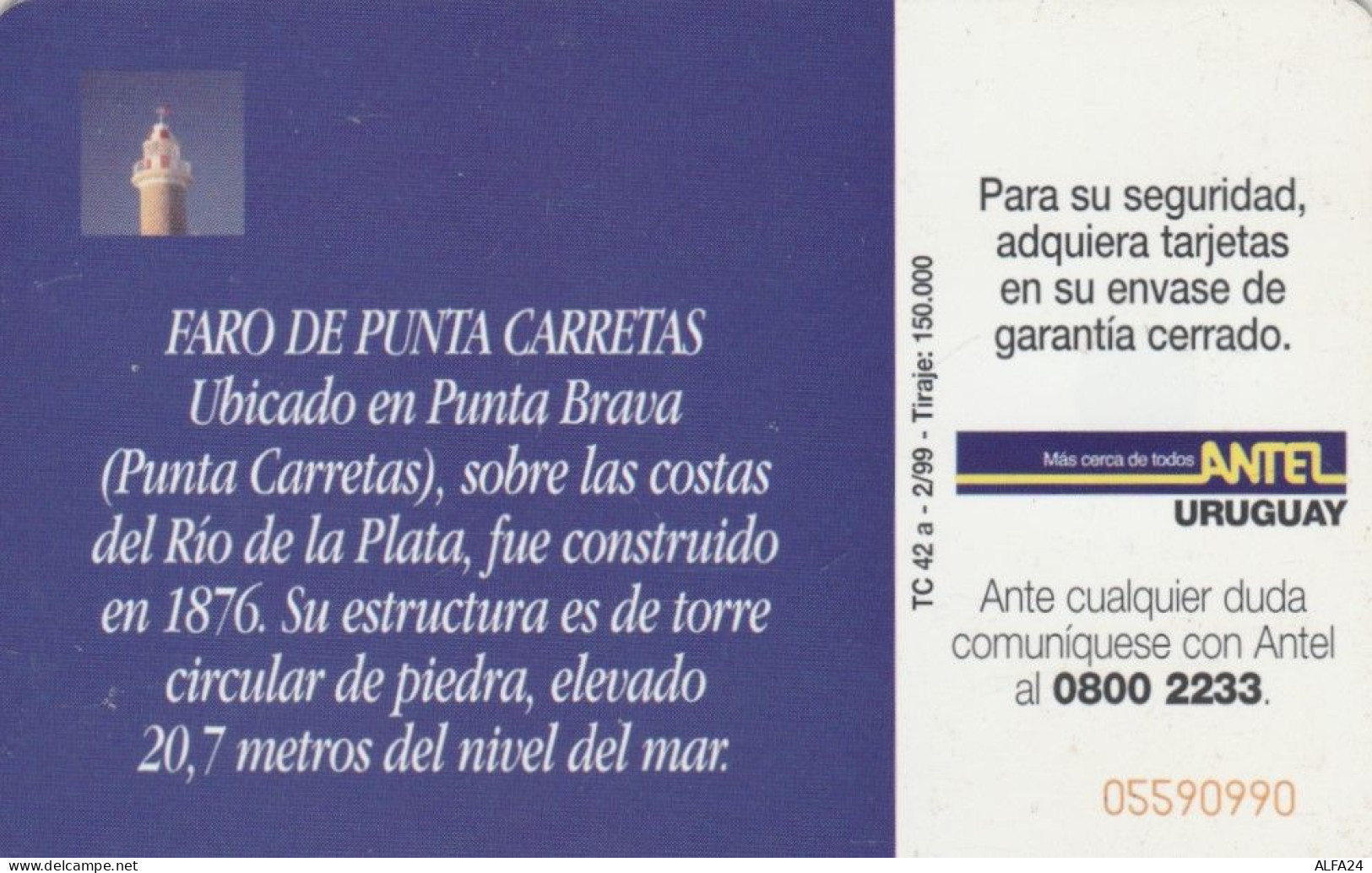 PHONE CARD URUGUAY (E53.51.6 - Uruguay