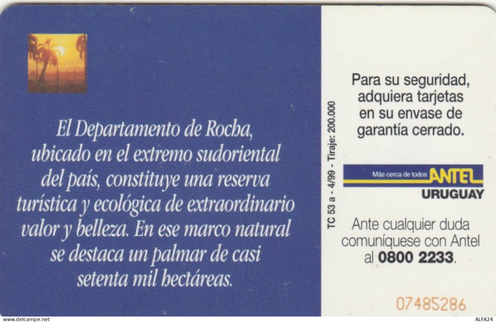PHONE CARD URUGUAY (E53.48.8 - Uruguay