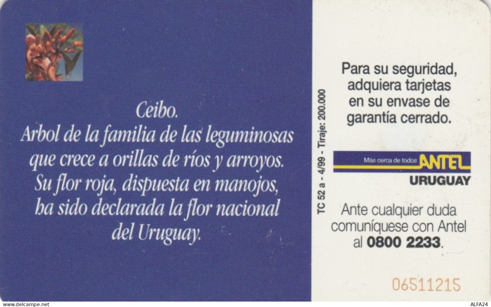 PHONE CARD URUGUAY (E53.50.6 - Uruguay