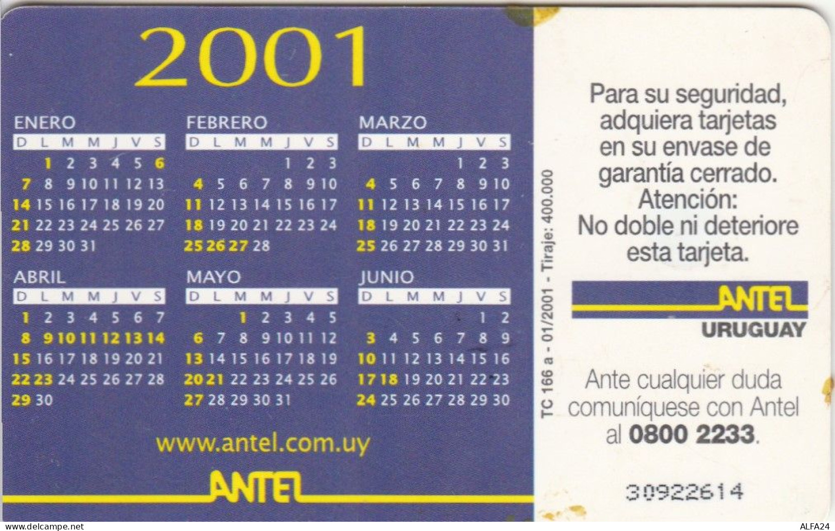 PHONE CARD URUGUAY (E53.50.7 - Uruguay