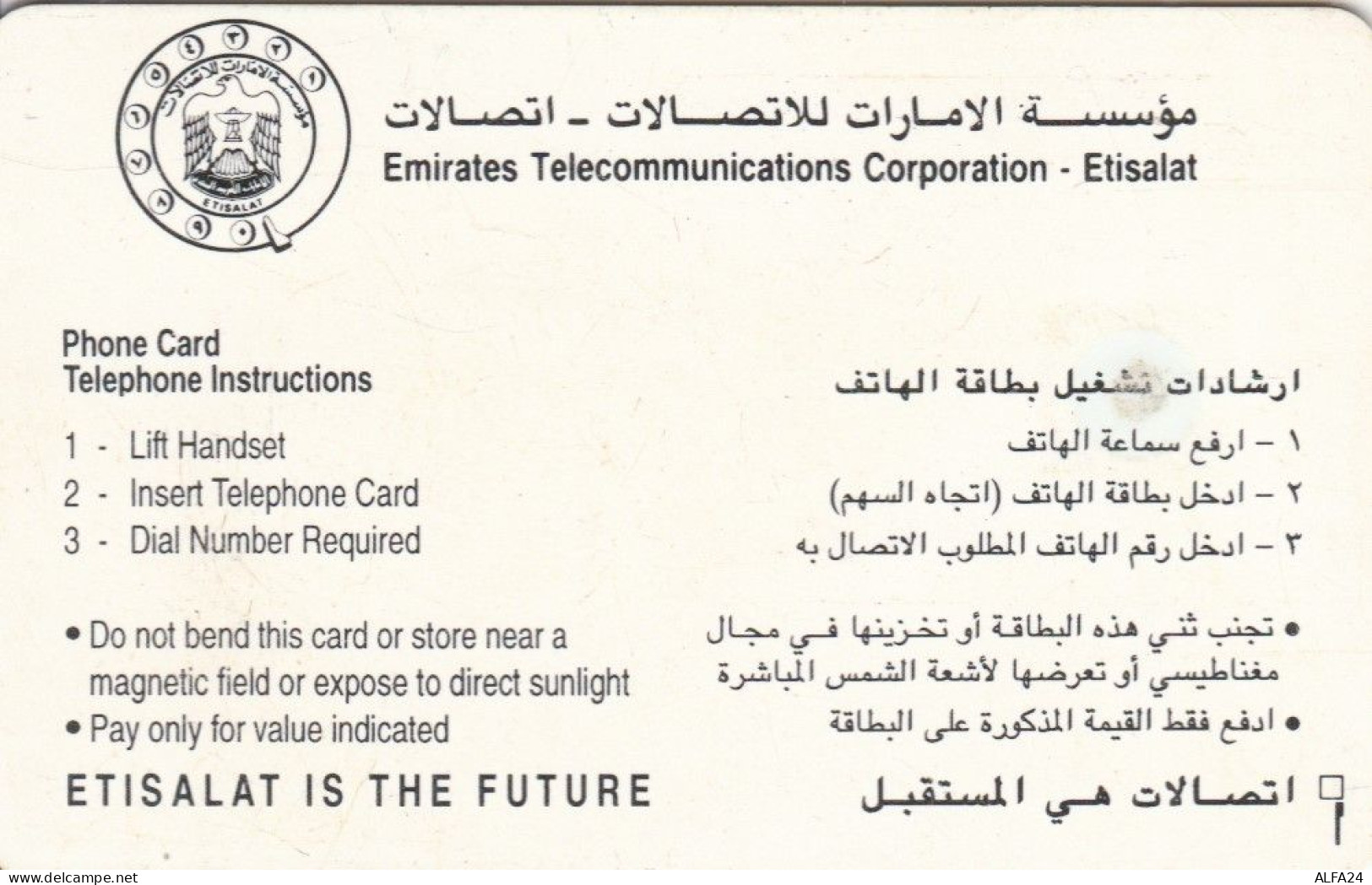 PHONE CARD EMIRATI ARABI (E53.18.8 - Ver. Arab. Emirate