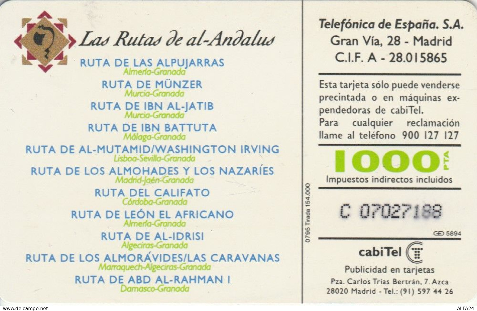 PHONE CARD SPAGNA (N.47.6 - Commemorative Advertisment