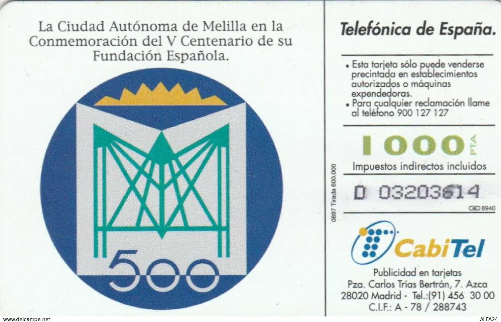 PHONE CARD SPAGNA (N.40.3 - Conmemorativas Y Publicitarias