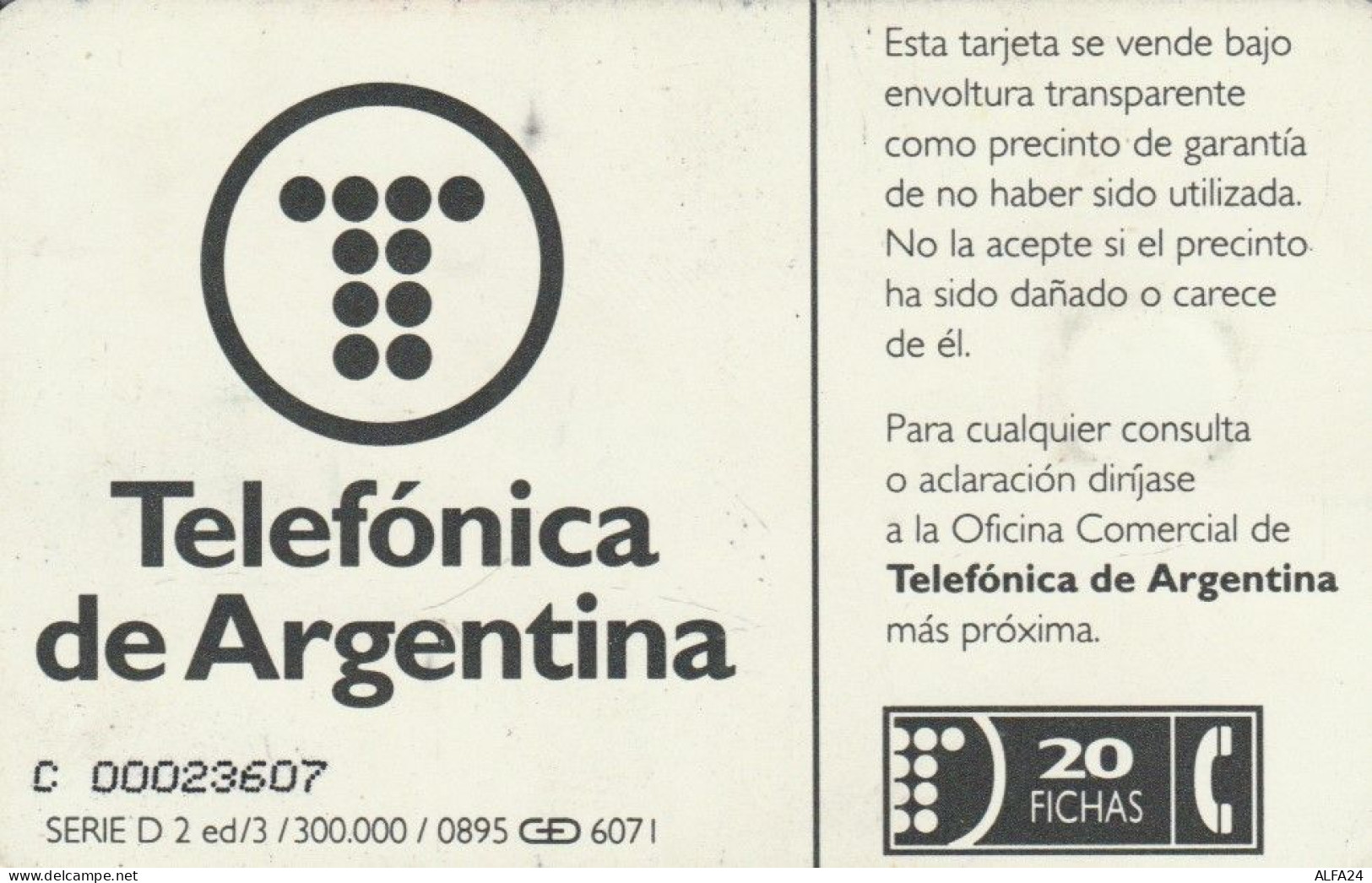 PHONE CARD ARGENTINA (M.61.5 - Argentine