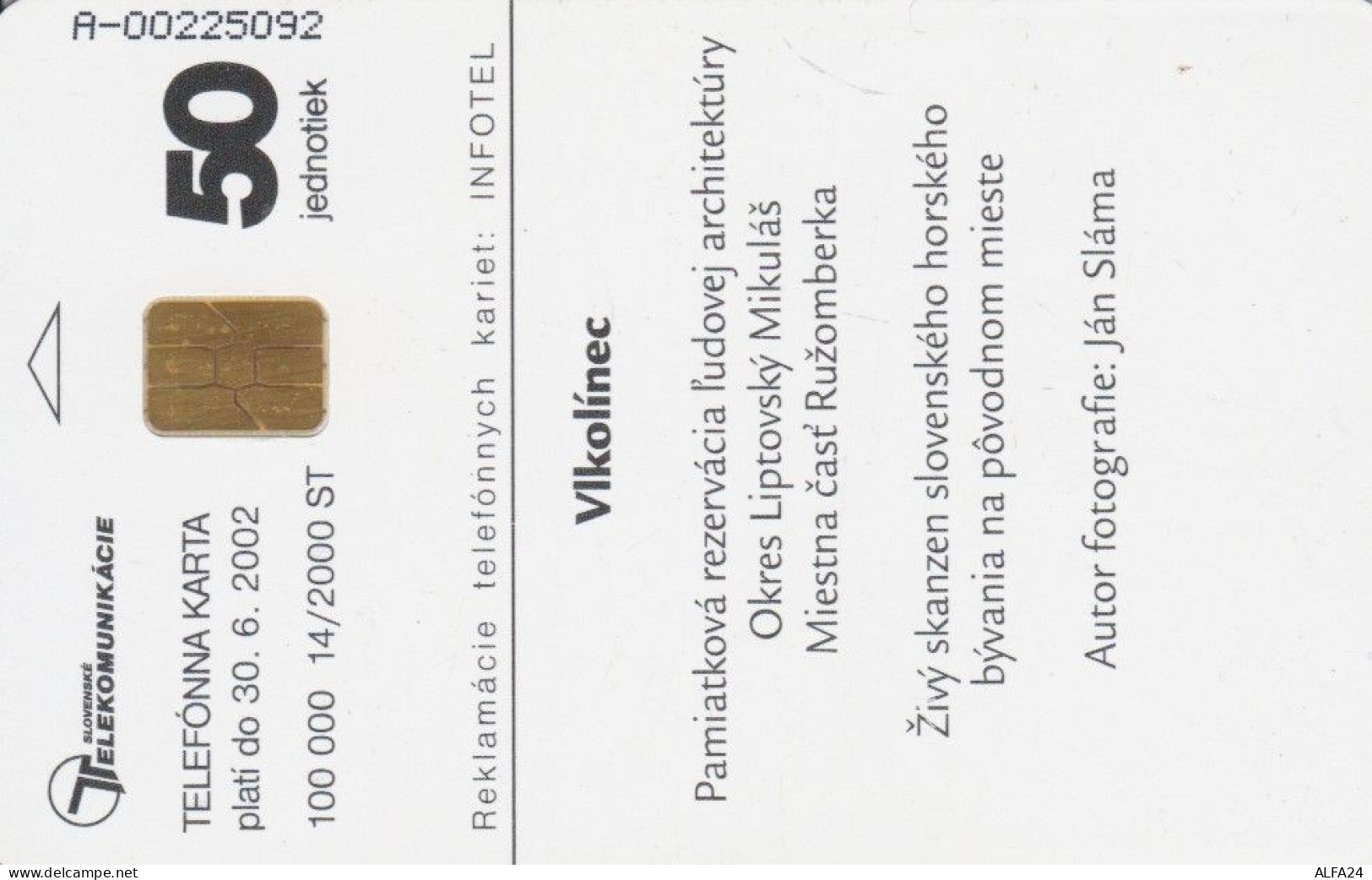 PHONE CARD SLOVACCHIA (M.57.2 - Slovaquie