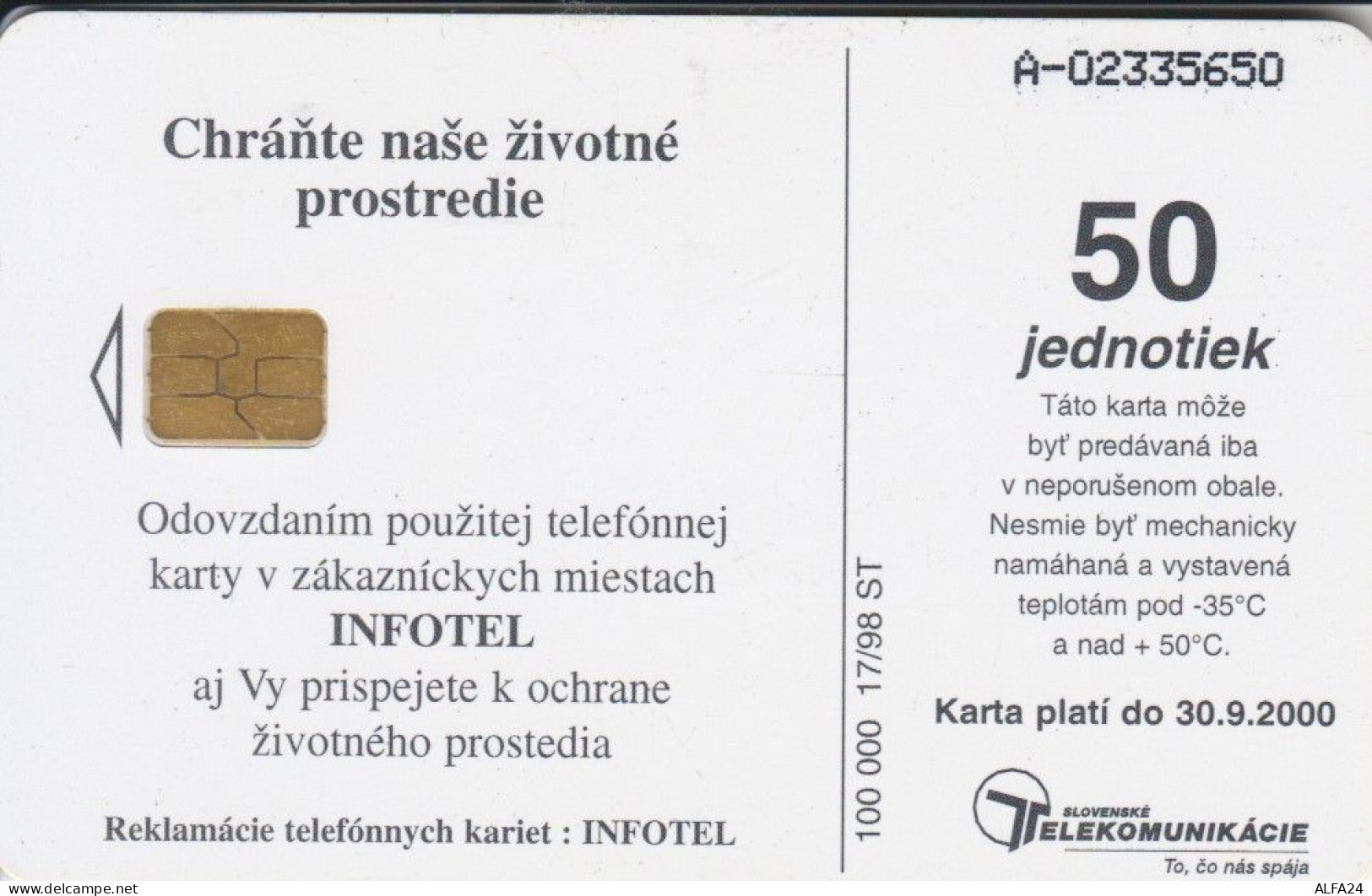 PHONE CARD SLOVACCHIA (M.56.2 - Slowakei