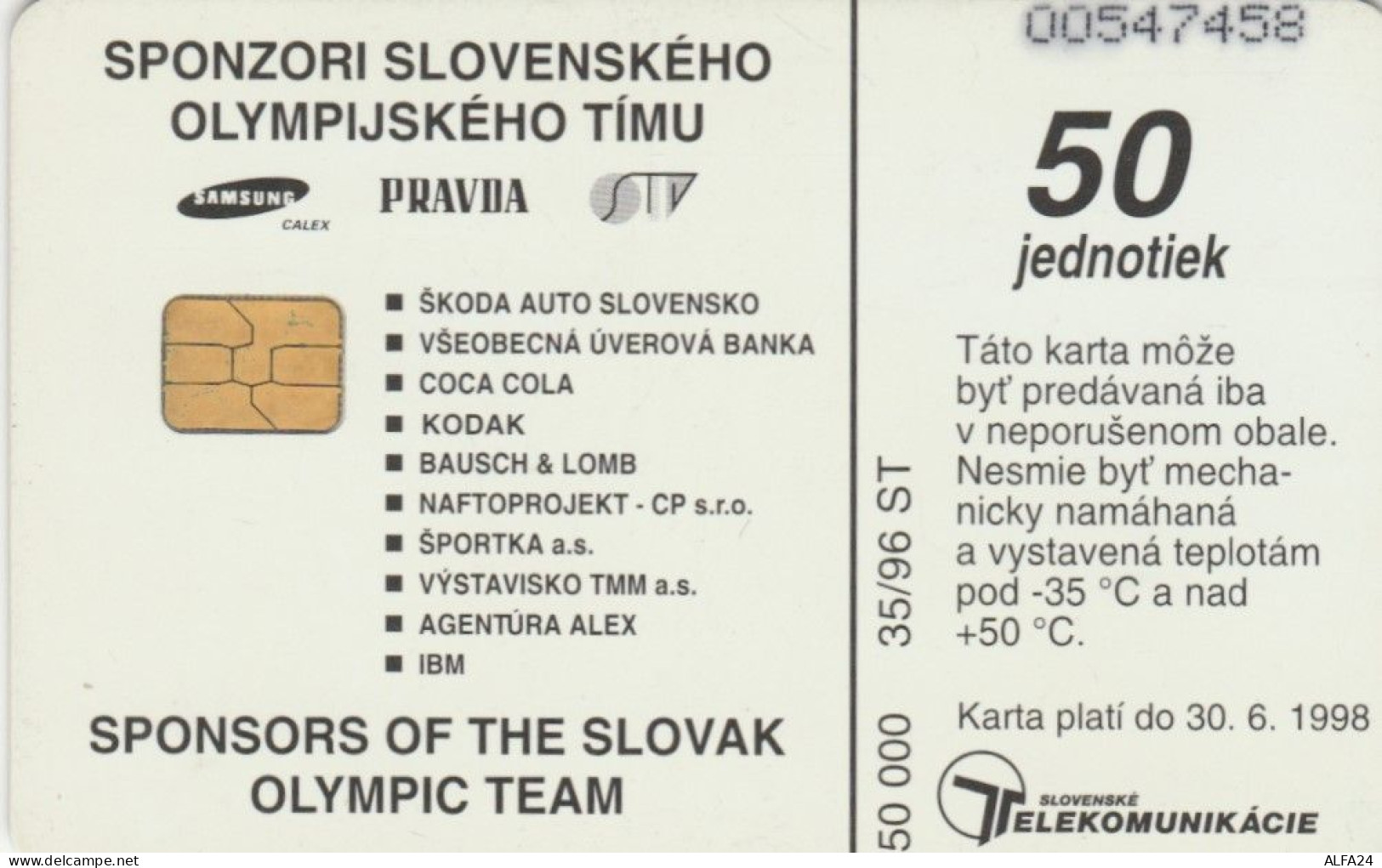 PHONE CARD SLOVACCHIA (M.56.1 - Slowakei