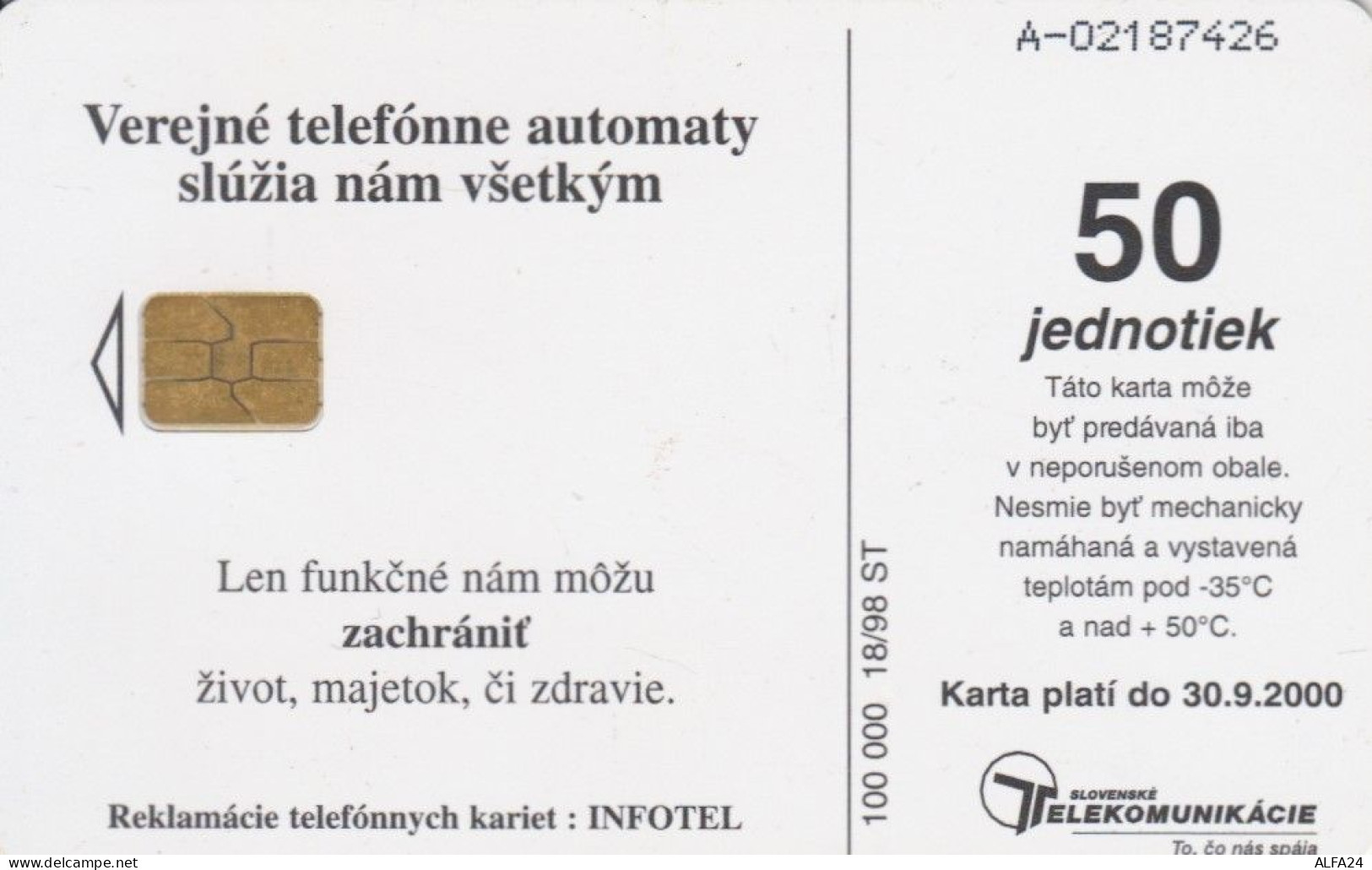 PHONE CARD SLOVACCHIA (M.52.3 - Slowakije