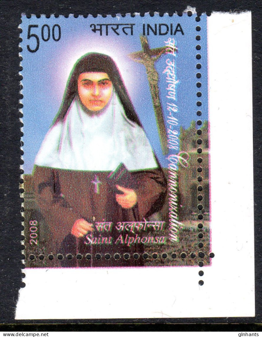 INDIA - 2008 CANONISATION OF ST ALPHONSA MUTTATHAPADATHU STAMP FINE MNH ** SG 2520 - Unused Stamps