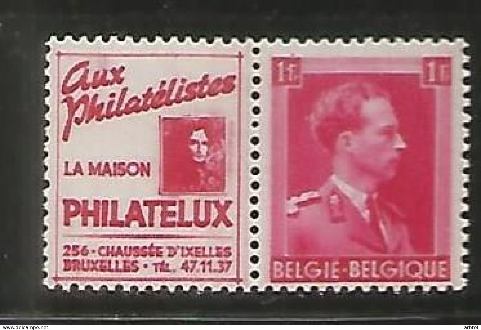 BELGICA SELLO CON PUBLICIDAD TIMBRES POSTES PHILATELUX - Nuevos