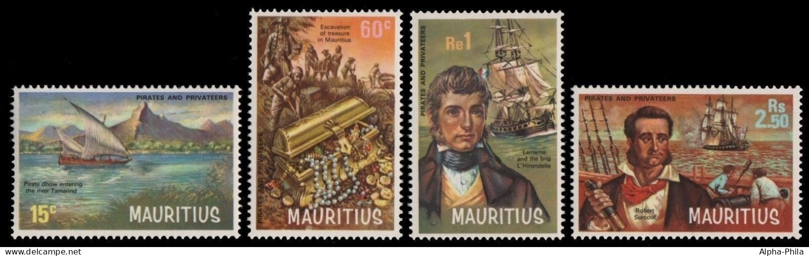 Mauritius 1972 - Mi-Nr. 387-390 ** - MNH - Schiffe / Ships - Pirates - Maurice (1968-...)