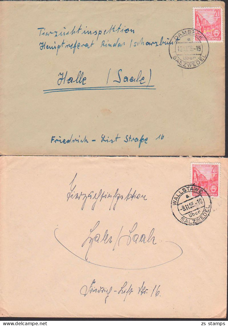 Damboek, Wallstawe Je über Salzwedel PSSt. 19.10.56 Bzw. 8.11.56 - Franking Machines (EMA)